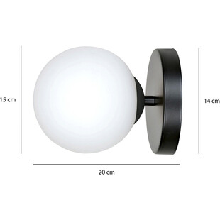 Kinkiet szklany kula Bior 15cm - Emibig | Nowoczesne oświetlenie