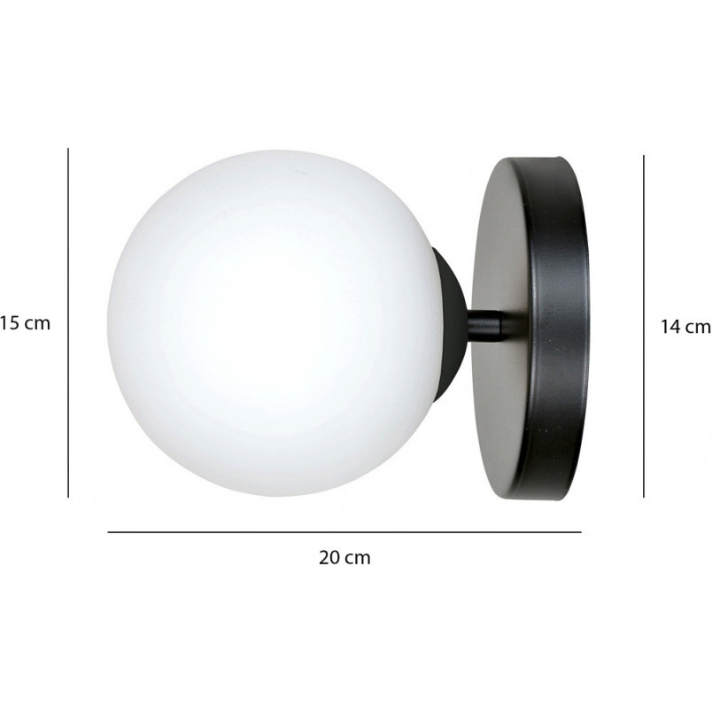 Kinkiet szklany kula Bior 15cm - Emibig | Nowoczesne oświetlenie