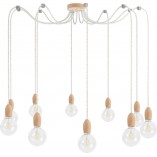 Lampa Wisząca Pająk Drewniana Loft | Kolorowe Kable