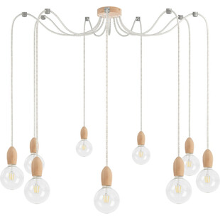 Lampa Wisząca Pająk Drewniana | Loft Kolorowe Kable