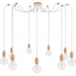 Lampa Wisząca Pająk Drewniana | Loft Kolorowe Kable