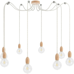 Lampa Wisząca Pająk Drewniana Loft | Kolorowe Kable