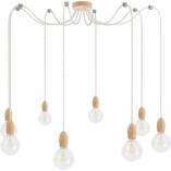 Lampa Wisząca Pająk Drewniana Loft | Kolorowe Kable