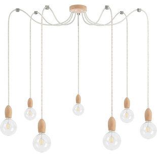 Lampa Drewniana Wisząca "Pająk" Loft | Kolorowe Kable