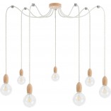 Lampa Drewniana Wisząca "Pająk" Loft | Kolorowe Kable