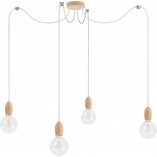 Lampa wisząca "Pająk" Loft Drewno - Kolorowe Kable