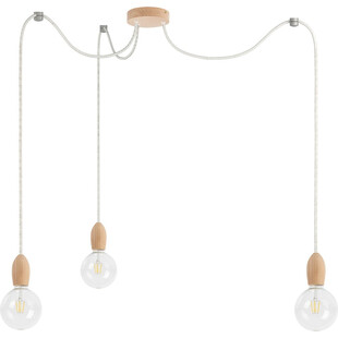 Lampa Wisząca Pająk Drewniana Loft | Kolorowe Kable