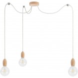 Lampa Wisząca Pająk Drewniana Loft | Kolorowe Kable