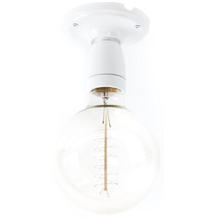 Plafon / Kinkiet żarówka Loft Ceramic 10cm biały Kolorowe kable