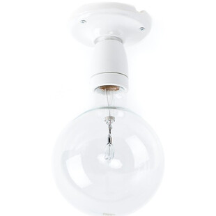 Plafon / Kinkiet żarówka Loft Ceramic 10cm biały Kolorowe kable
