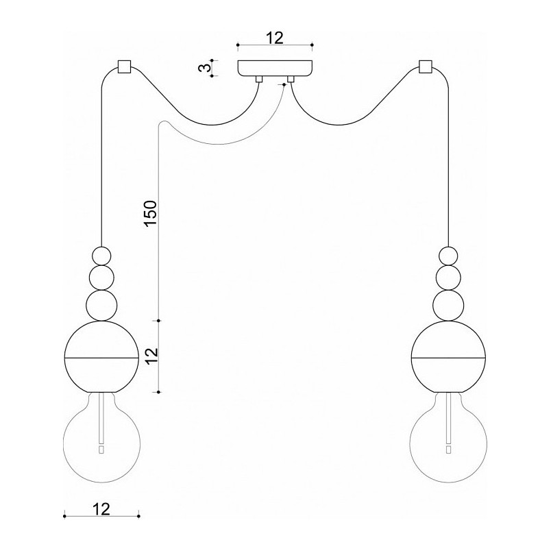 Lampa Pająk Loft | Drewno i Metal | Biały Kolor