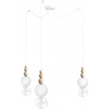 Lampa Pająk Loft Bala III | Drewno, Biały | Kolorowe Kable