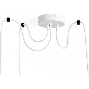 Lampa pająk wiszące żarówki Loft Bala III drewno / biały Kolorowe kable