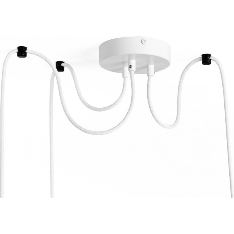 Lampa Pająk Loft Bala III | Drewno, Biały | Kolorowe Kable