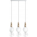 Lampa Wisząca Skandynawska Loft Bala III | Drewno, Biały | Kolorowe Kable