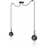 Lampa Wisząca Loft Bala II | Czarna, Metalowa, E27 - Kolorowe Kable