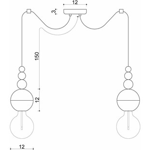 Lampa pająk wiszące żarówki Loft Bala II czarny / węgiel kamienny