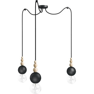 Lampa pająk wiszące żarówki Loft Bala III czarny / węgiel kamienny