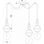 Lampa Pająk Loft Bala III Czarna | Kolorowe Kable