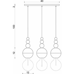Lampa skandynawska wisząca na listwie Loft Bala III czarny / srebrzysta skała Kolorowe kable