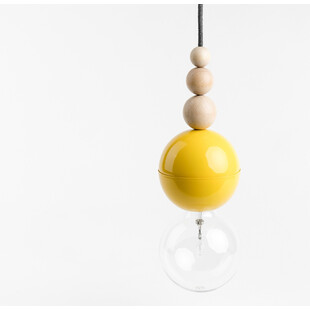 Lampa wisząca żarówka na kablu Loft Bala żółty połysk / bazaltowy pył Kolorowe kable