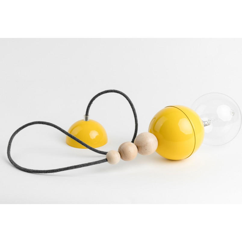 Lampa wisząca Loft Bala - Żółty połysk, kolorowe kable | Kolorowe Kable