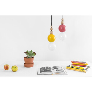 Lampa wisząca Loft Bala - Żółty połysk, kolorowe kable | Kolorowe Kable