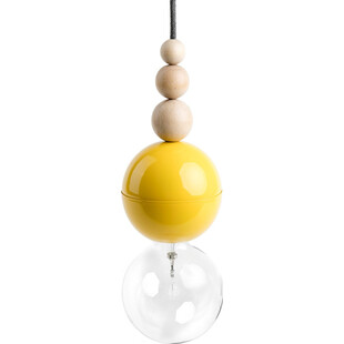 Lampa wisząca żarówka na kablu Loft Bala żółty połysk / bazaltowy pył Kolorowe kable