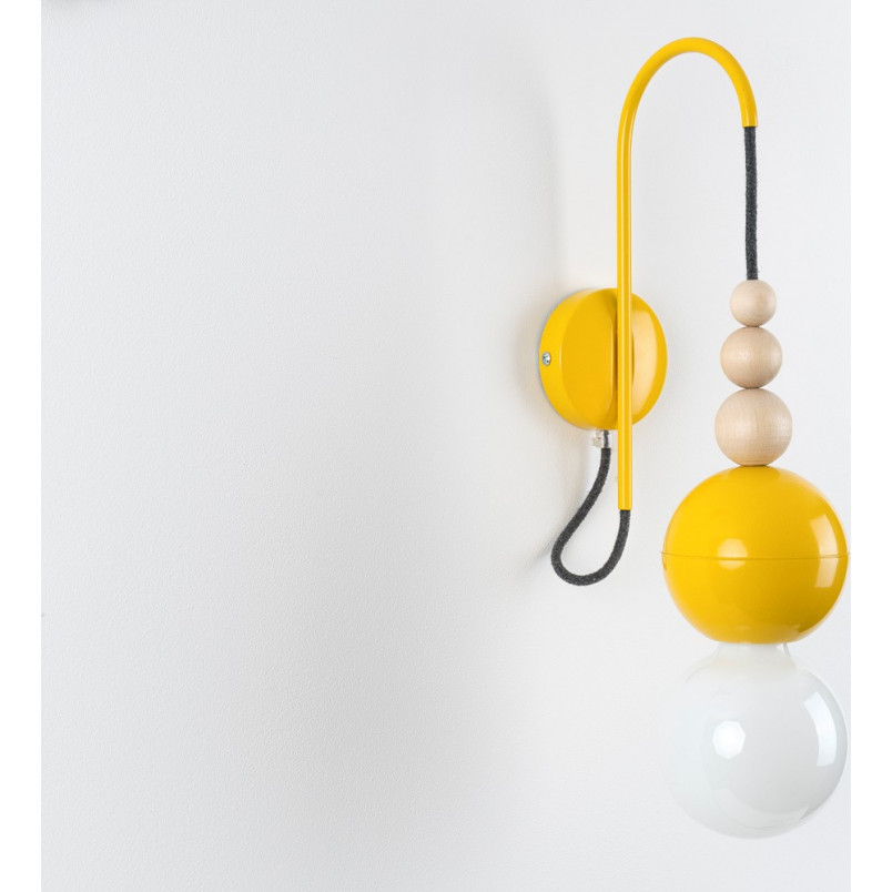 Kinkiet Skandynawski Loft Bala | Żółty, Metal | Kolorowe Kable