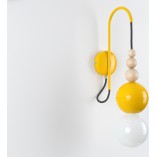 Kinkiet Skandynawski Loft Bala | Żółty, Metal | Kolorowe Kable