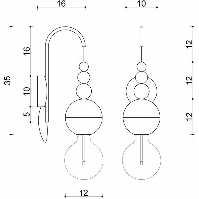 Kinkiet Skandynawski Loft Bala | Żółty, Metal | Kolorowe Kable