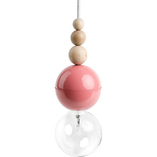 Lampa wisząca żarówka na kablu Loft Bala różowy / srebrzysta skała Kolorowe kable