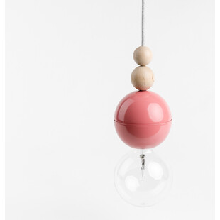 Lampa wisząca żarówka na kablu Loft Bala różowy / srebrzysta skała Kolorowe kable