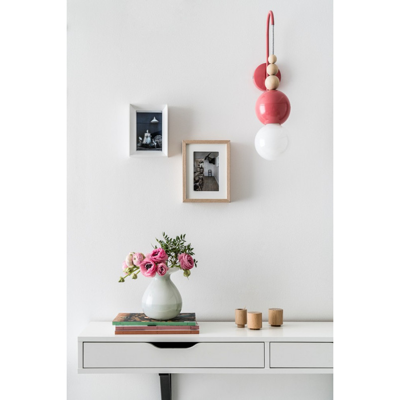 Kinkiet wiszący Loft Bala - Skandynawski różowy design