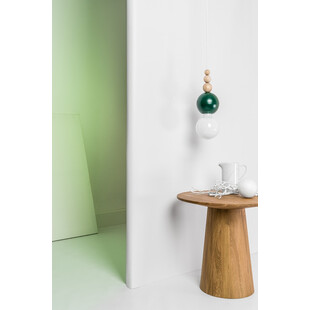 Lampa wisząca Loft Bala - Zielony klosz, E27 | Kolorowe kable