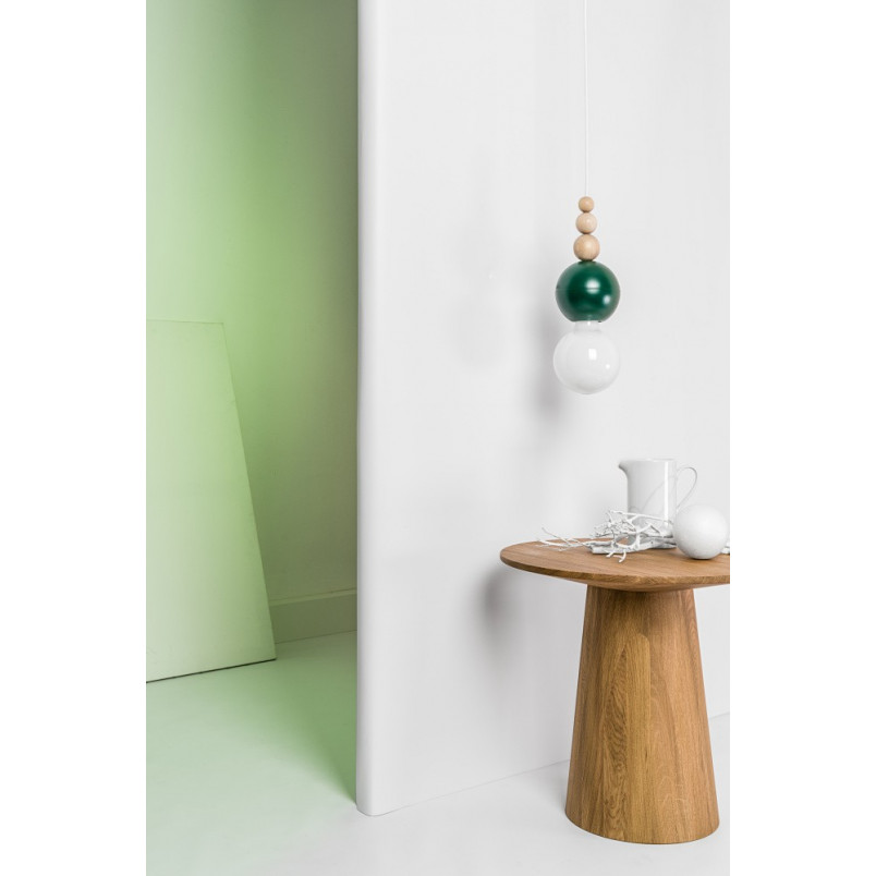 Lampa wisząca Loft Bala - Zielony klosz, E27 | Kolorowe kable