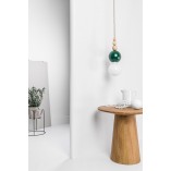 Lampa wisząca Loft Bala - Zielony klosz, E27 | Kolorowe kable