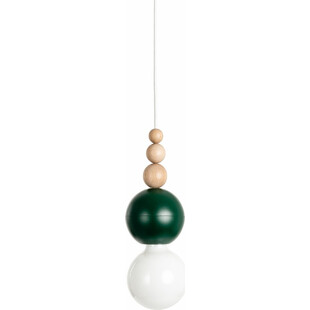 Lampa wisząca żarówka na kablu Loft Bala ciemnozielony / biały bez Kolorowe kable