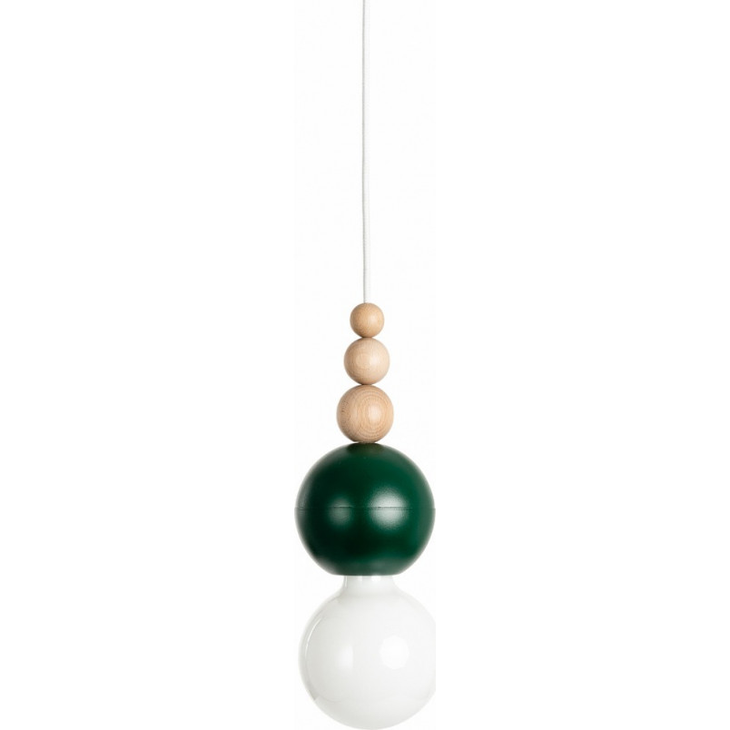 Lampa wisząca Loft Bala - Zielony klosz, E27 | Kolorowe kable