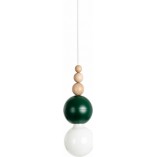 Lampa wisząca Loft Bala - Zielony klosz, E27 | Kolorowe kable