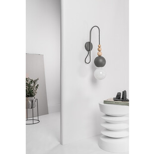 Kinkiet Skandynawski Loft Bala Szary/Czarny | Kolorowe Kable