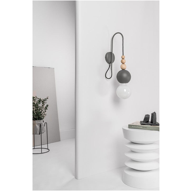 Kinkiet Skandynawski Loft Bala Szary/Czarny | Kolorowe Kable