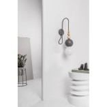 Kinkiet Skandynawski Loft Bala Szary/Czarny | Kolorowe Kable