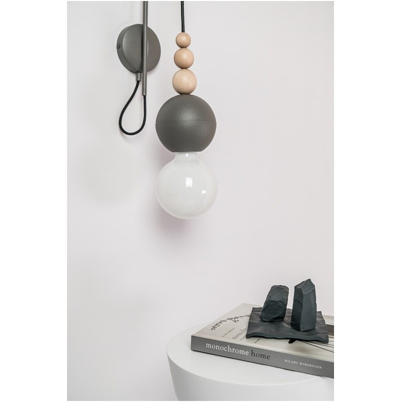 Kinkiet Skandynawski Loft Bala Szary/Czarny | Kolorowe Kable