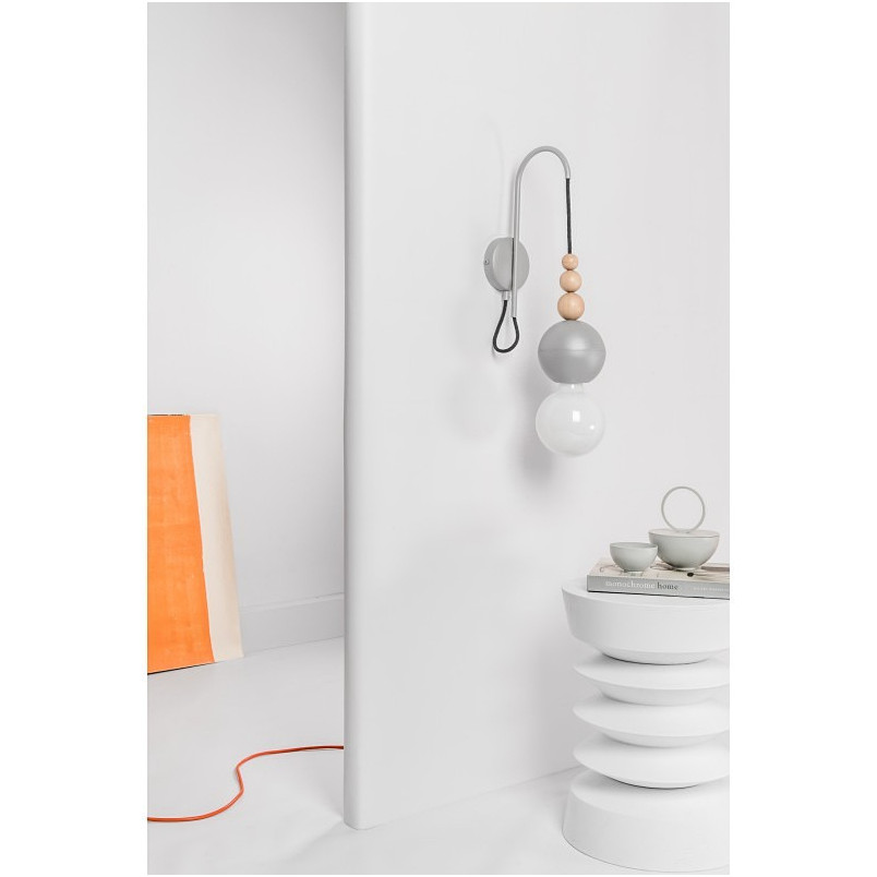 Kinkiet Skandynawski Loft Bala Szary - Kolorowe Kable