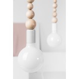 Lampa Skandynawska Wisząca Loft | Biały/Biała Perła | Kolorowe Kable