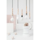 Lampa Skandynawska Wisząca Loft | Biały/Biała Perła | Kolorowe Kable