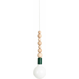 Lampa Wisząca Drewniana Loft Zielona | Kolorowe Kable