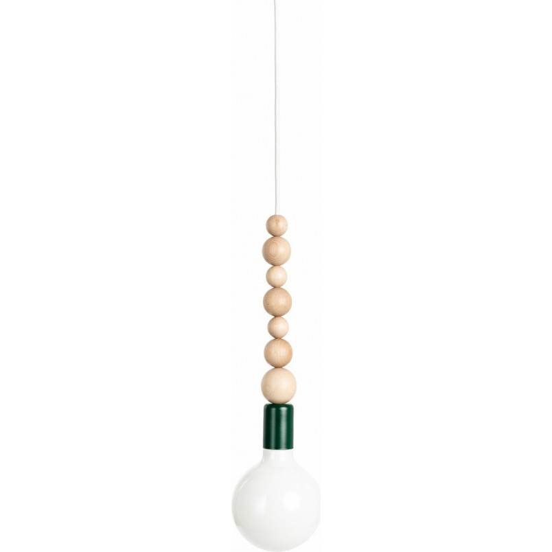 Lampa Wisząca Drewniana Loft Zielona | Kolorowe Kable