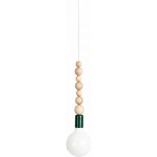 Lampa Wisząca Drewniana Loft Zielona | Kolorowe Kable
